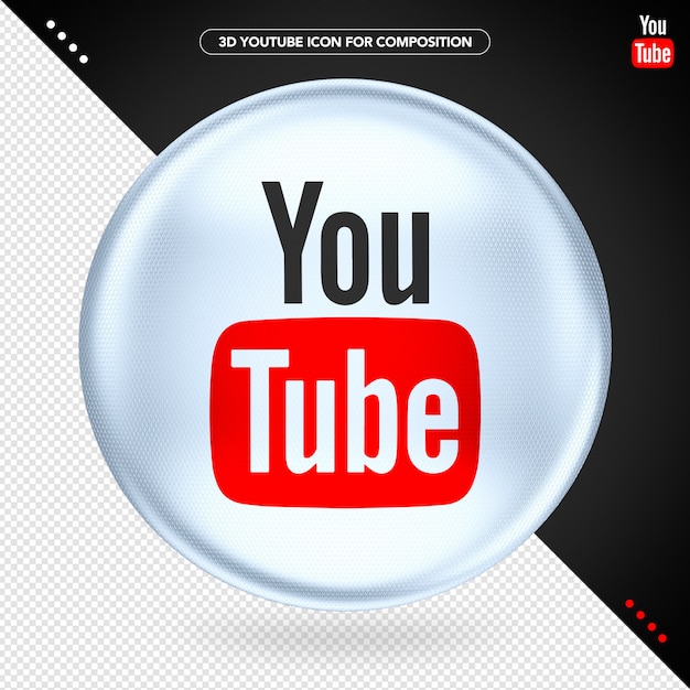 PSD ellipse 3d white logo youtube jouer