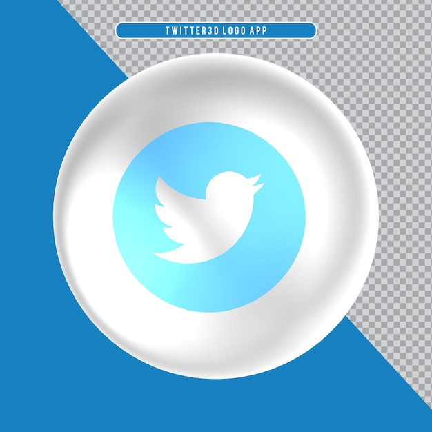 Ellipse Icône Blanche 3d Logo Twitte