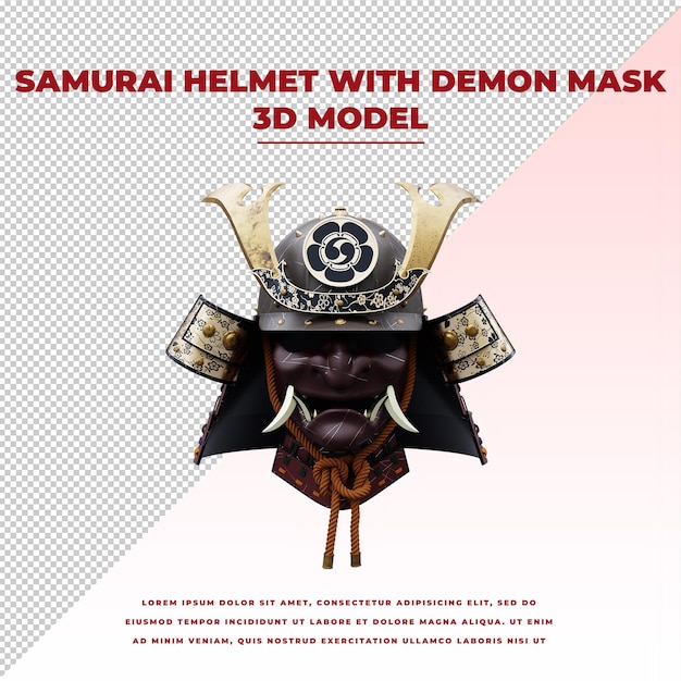 Elmo da samurai con maschera da demone