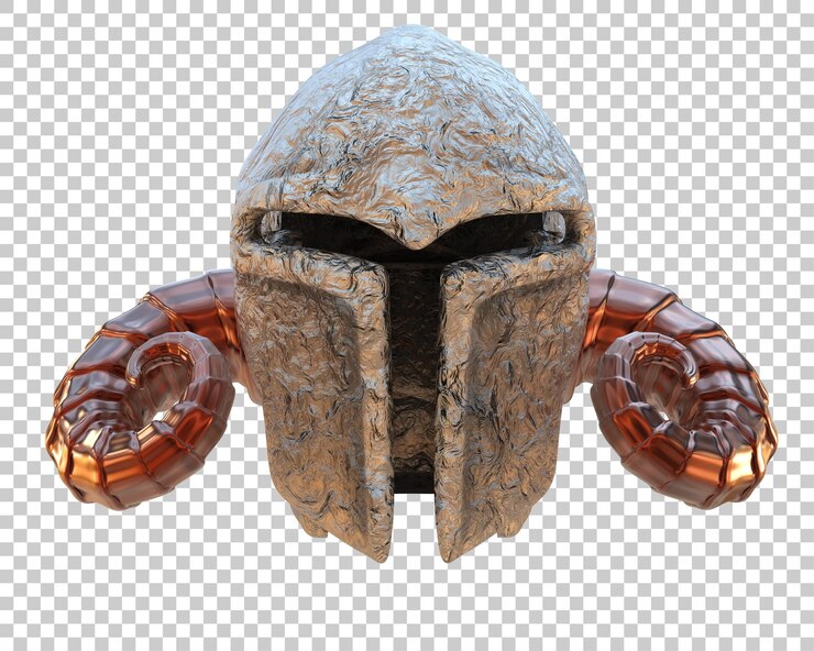 PSD elmo di gladiatore isolato sullo sfondo illustrazione di rendering 3d