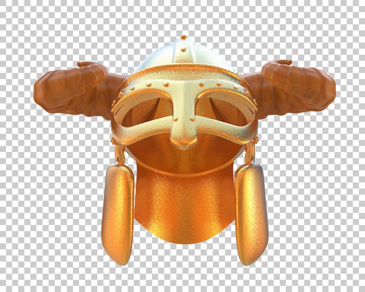 PSD elmo di gladiatore isolato sullo sfondo illustrazione di rendering 3d