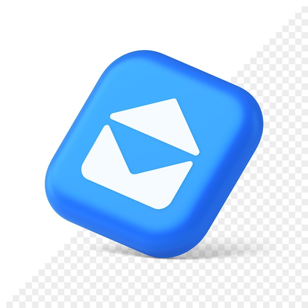 Email enveloppe ouverte lettre reçue bouton de message entrant 3d icône isométrique réaliste