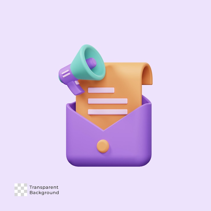 PSD email marketing 3d icon design