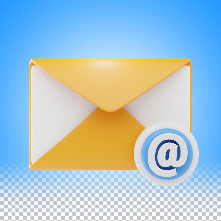 PSD email mention 3d icon and illustration