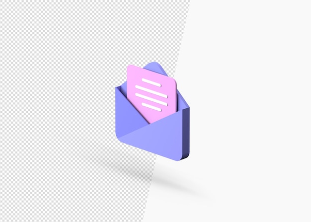 Email message notification concept with 3d rendering