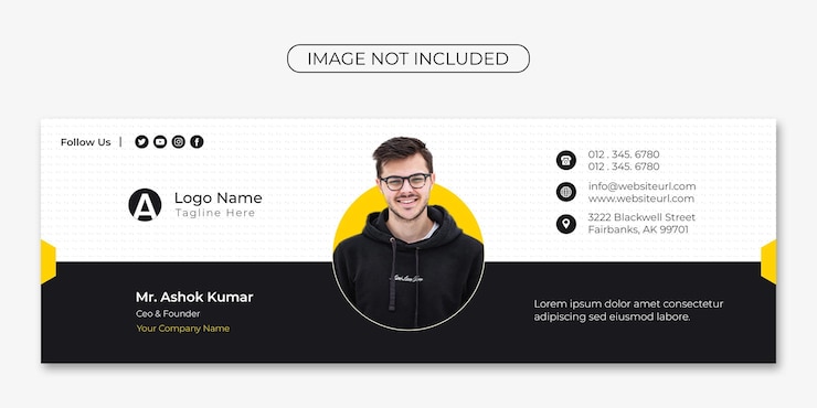 PSD email signature template design or facebook cover template