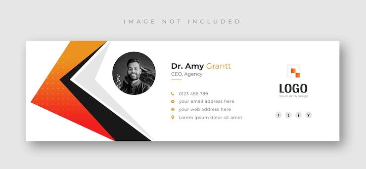 PSD email signature template design or social media cover design