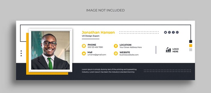 PSD email signature template or email footer and personal facebook cover