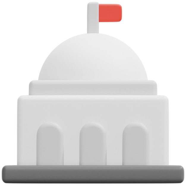 embajada 3d render icono ilustración