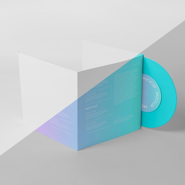 Embalagem abstrata de disco de vinil de mock-up retrô