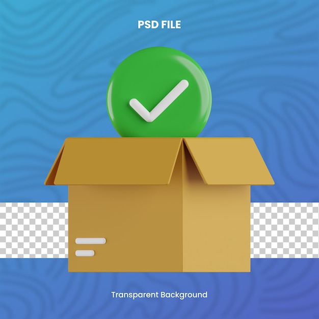 PSD embalagem aprovada em 3d com fundo transparente de alta qualidade