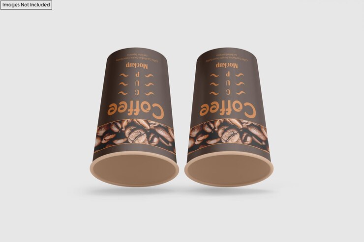 PSD embalagem de copos de café