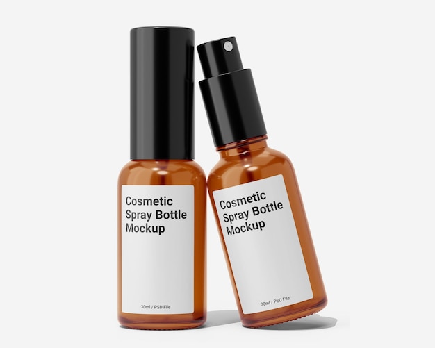 Embalagem de maquete de garrafa de spray cosmético