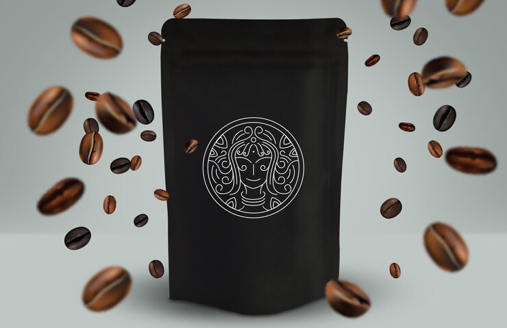 Embalagem de marca de café preto premium