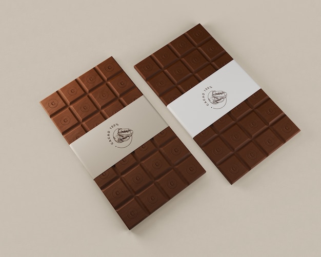 PSD embalagem de papel para tabletes de chocolate