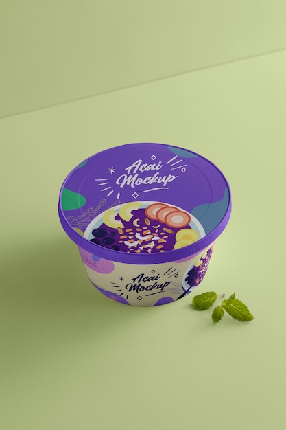 PSD embalagem de papelão para comida de açaí