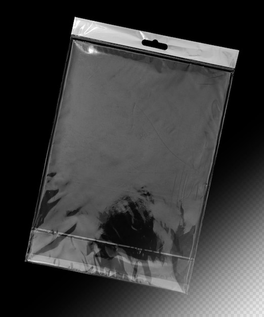 Embalagem de plástico transparente realista PSD isolada no fundo