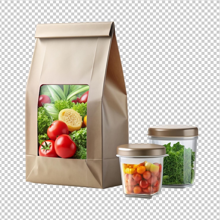 PSD embalaje de alimentos sobre un fondo transparente
