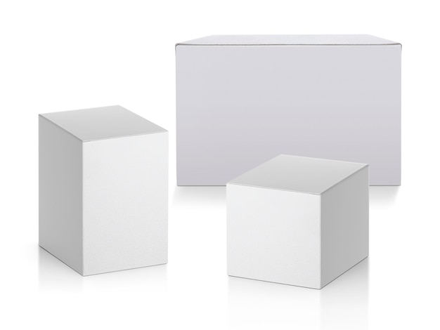 embalaje en blanco caja de cartón de papel blanco fondo transparente