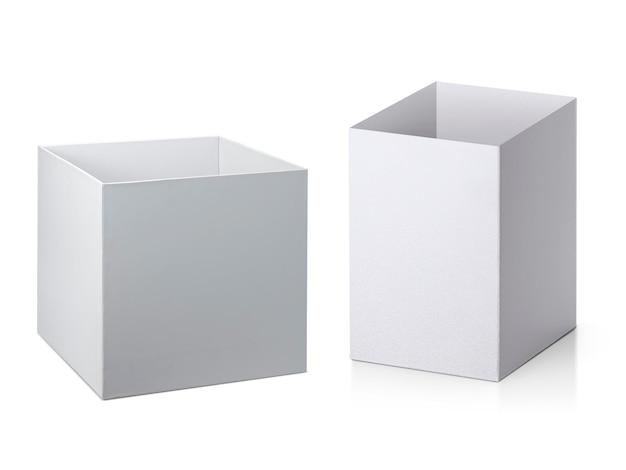 PSD embalaje en blanco papel blanco caja de cartón fondo transparente