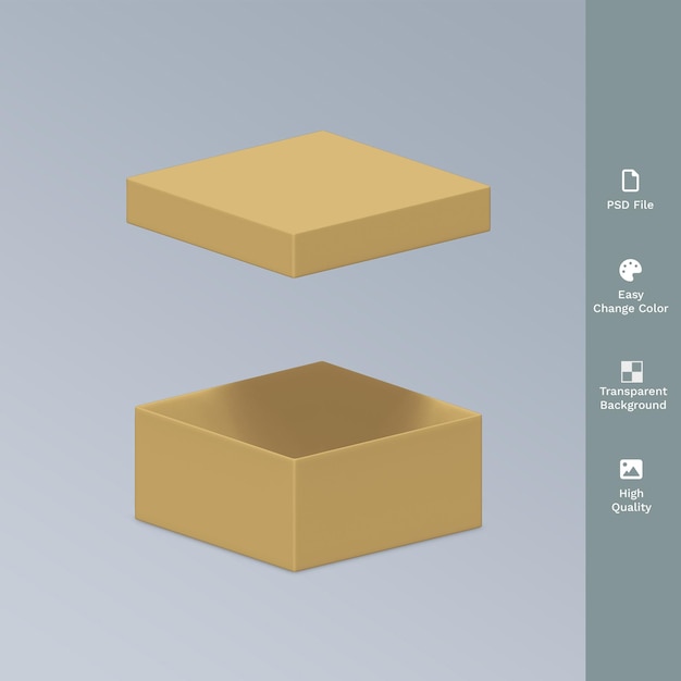 Embalaje de caja PSD modelo 3d