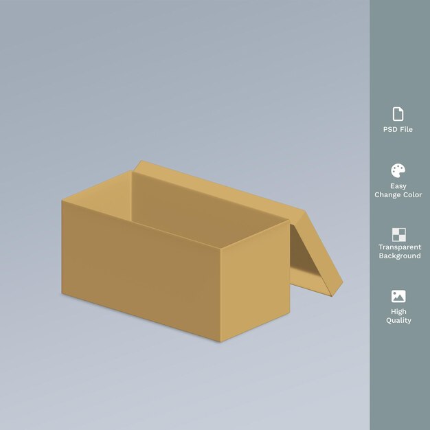 Embalaje de caja psd modelo 3d