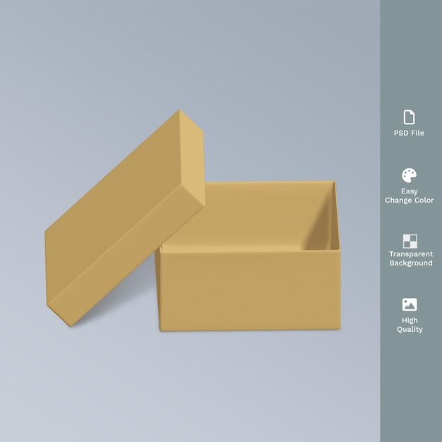 PSD embalaje de caja psd modelo 3d