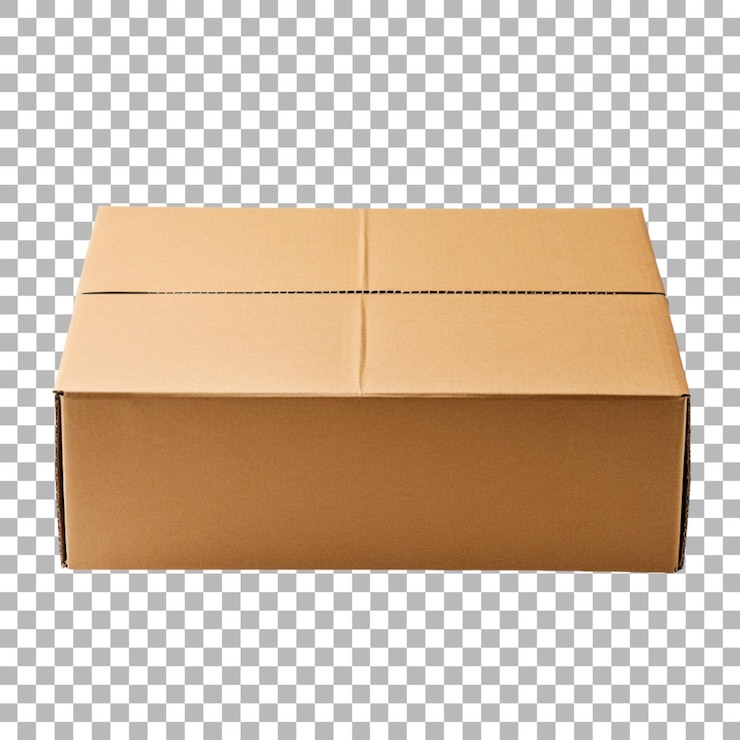 PSD embalaje de caja sobre un fondo transparente