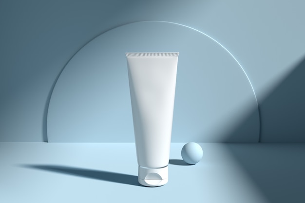 Embalaje de cosméticos maqueta cuidado de la piel mínima BG