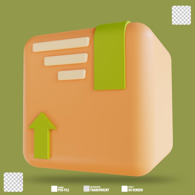 Embalaje de paquete de ilustración 3D