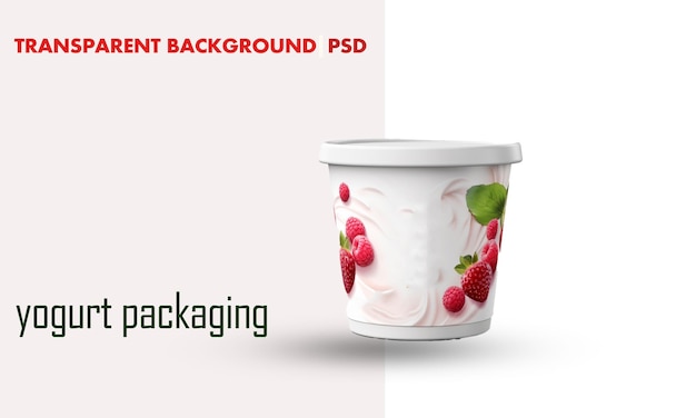 PSD embalaje de yogur fondo transparente archivo psd