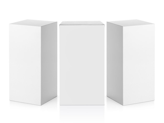 emballage en blanc boîte en carton de papier blanc fond transparent
