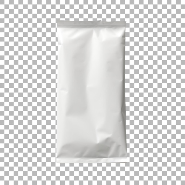 emballage en plastique blanc sur fond transparent