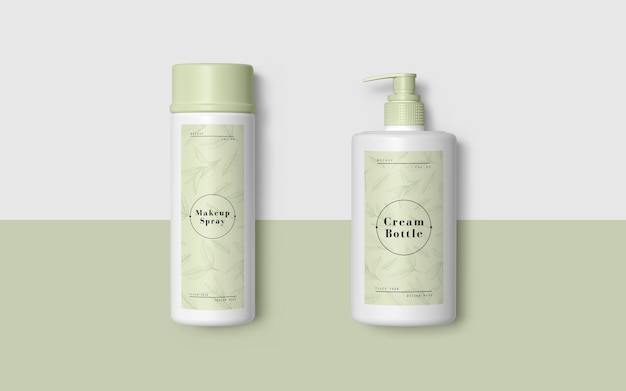 Emballage vert de produits cosmétiques