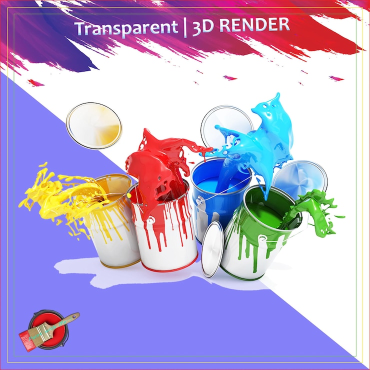 PSD ember cat, rol cat minyak, kuas, cat biru, merah, hitam, warna cat menyebar, percikan cat, kuas