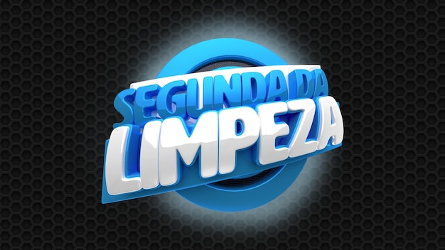 Emblema 3d de limpeza de segunda-feira