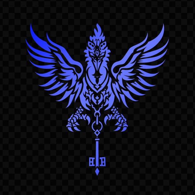 PSD emblema azul con el símbolo de un gallo sobre un fondo negro