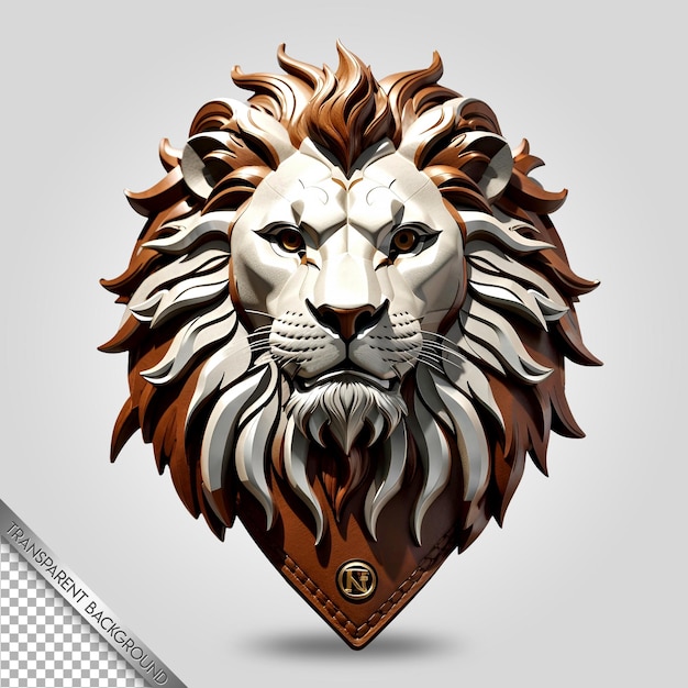 emblema de cabeza de león fondo transparente