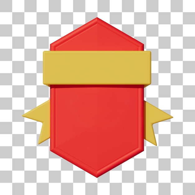 Emblema de etiqueta 3d amarelo vermelho