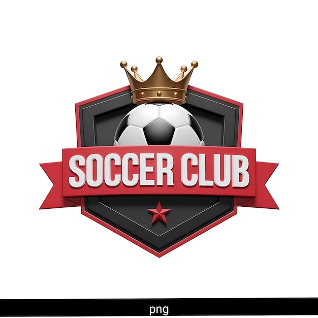 Emblema del club di calcio con corona e nastro