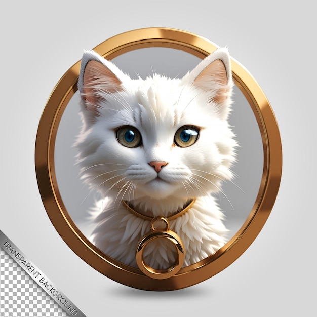 PSD emblema de gato fondo transparente