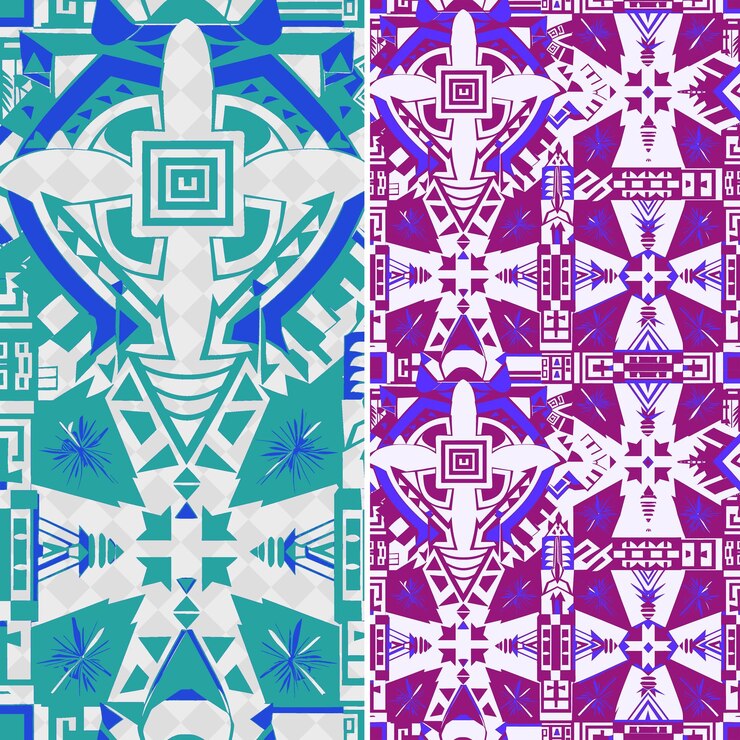 PSD emblema inspirado en el calendario azteca compuesto por cuadrados en capas un vector geométrico abstracto creativo