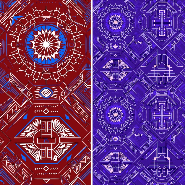 PSD emblema inspirado en el calendario azteca compuesto por cuadrados en capas y vectores geométricos abstractos creativos