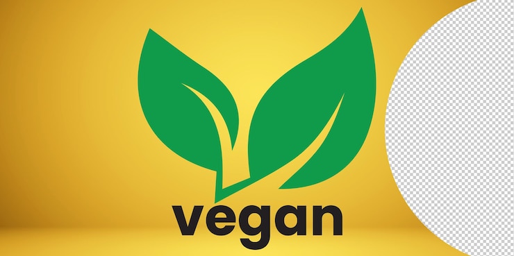PSD emblema vegano gran diseño vegano sobre fondo transparente fondo de símbolo de logotipo
