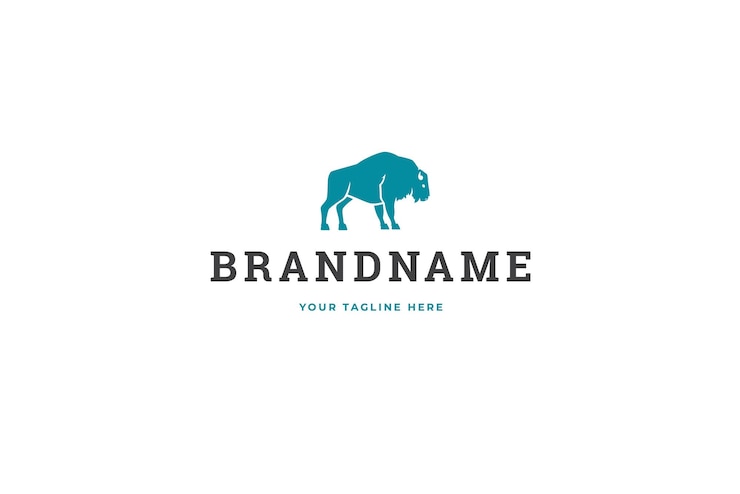 PSD emblème de bison pour le logo de la société