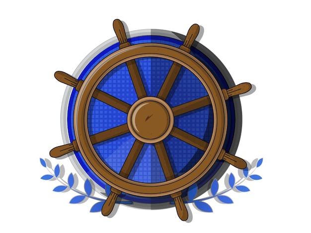 Emblème de la roue du navire nautique