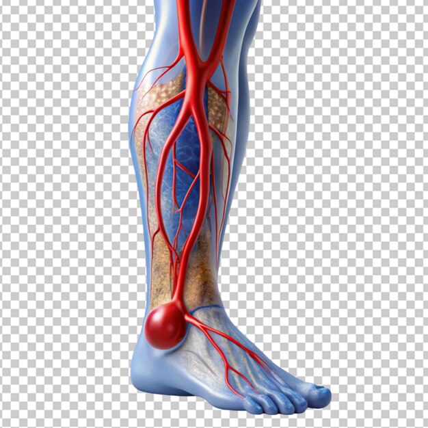 embolia arterial o embolia ubicada en un fondo transparente