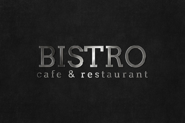 PSD emboss logo mockup psd para restaurante