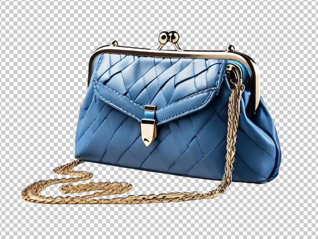 Embrague de bolsa azul en una cadena