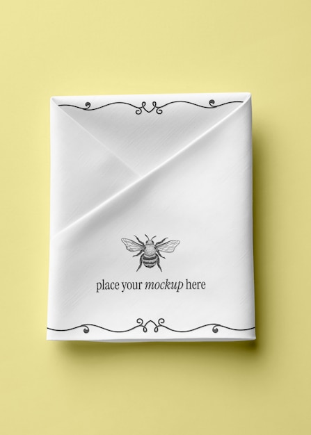 PSD embroidered napkin mockup  design